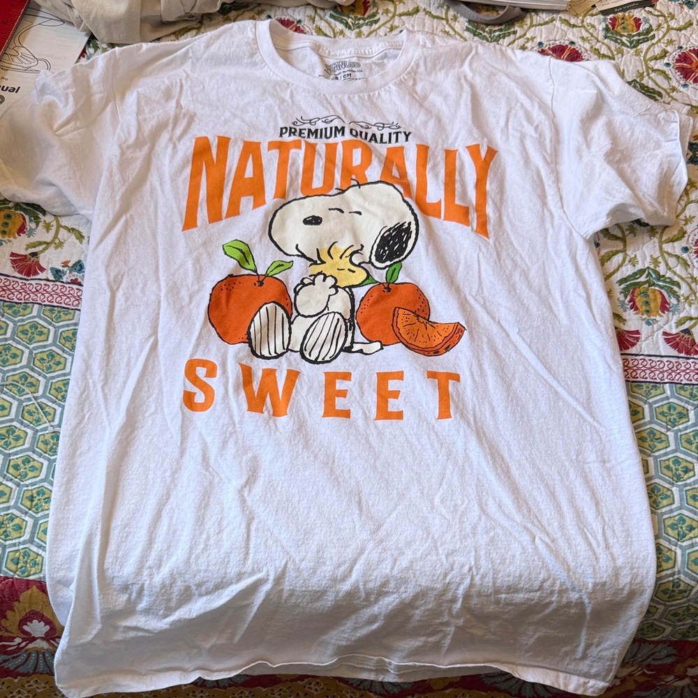 Naturally Sweet Snoopy T-Shirt - White and Orange